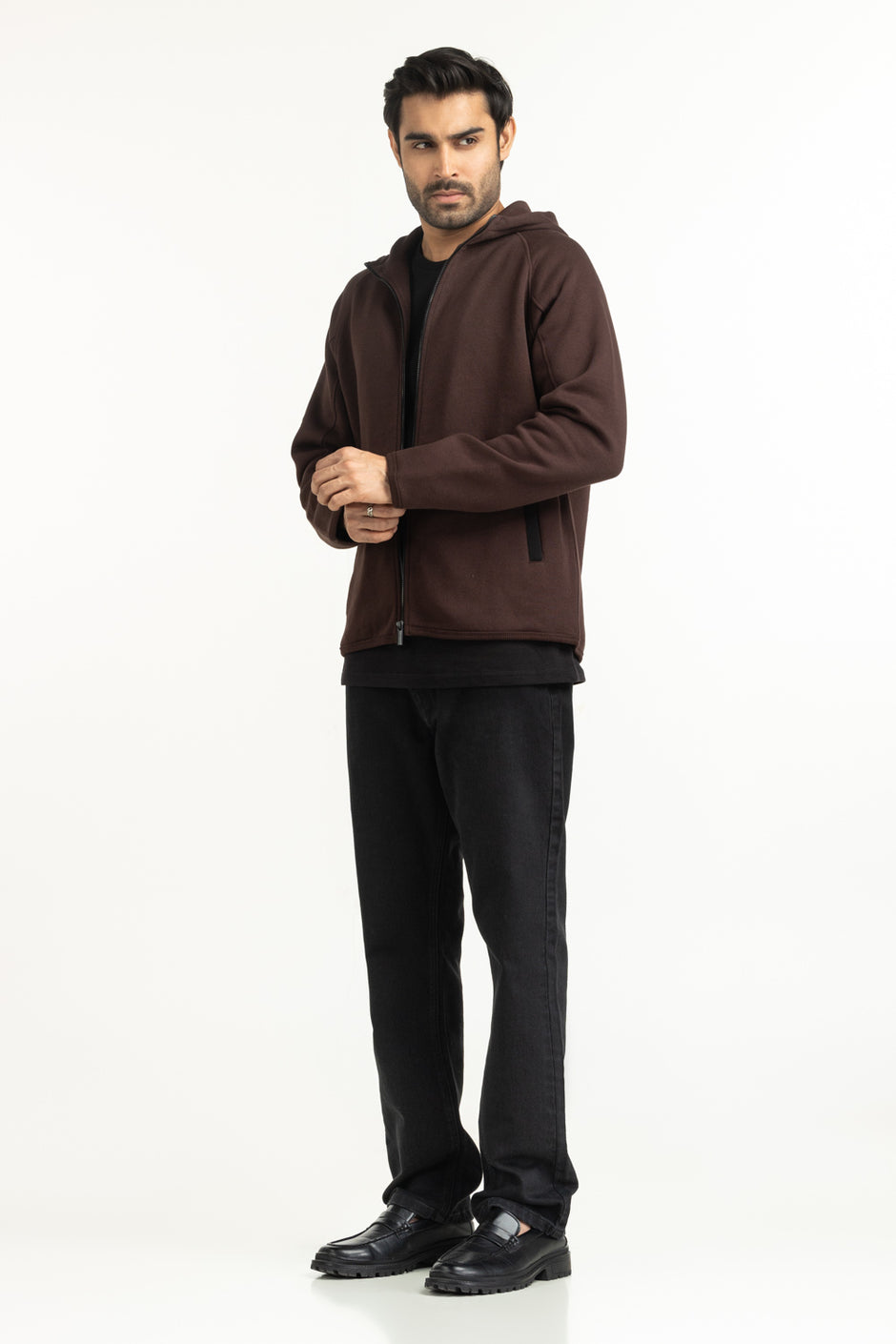 Regular Fit Hooded Zipper