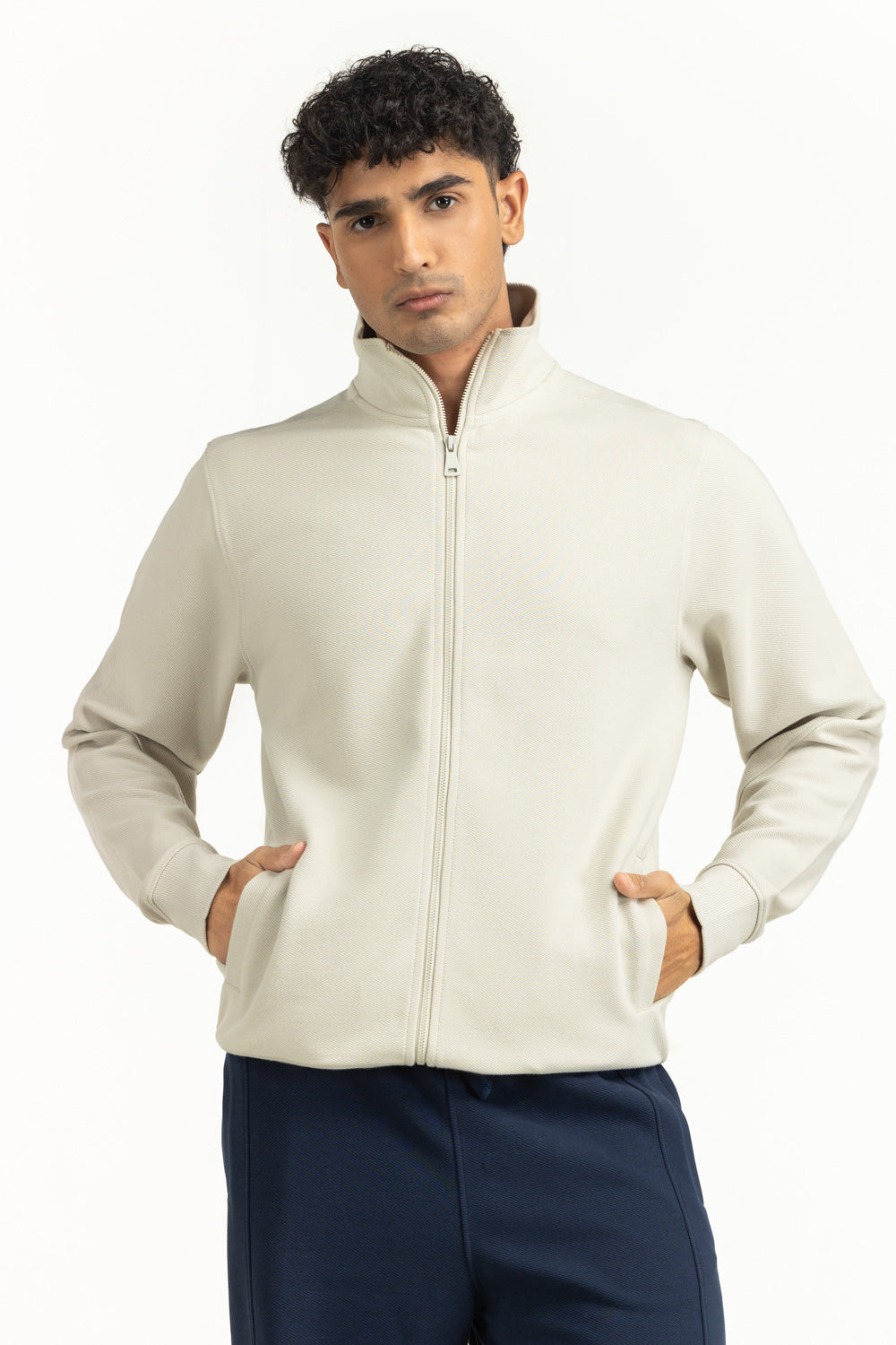 Regular Fit Knitted Zipper MN-KNZ-WS25-003 B