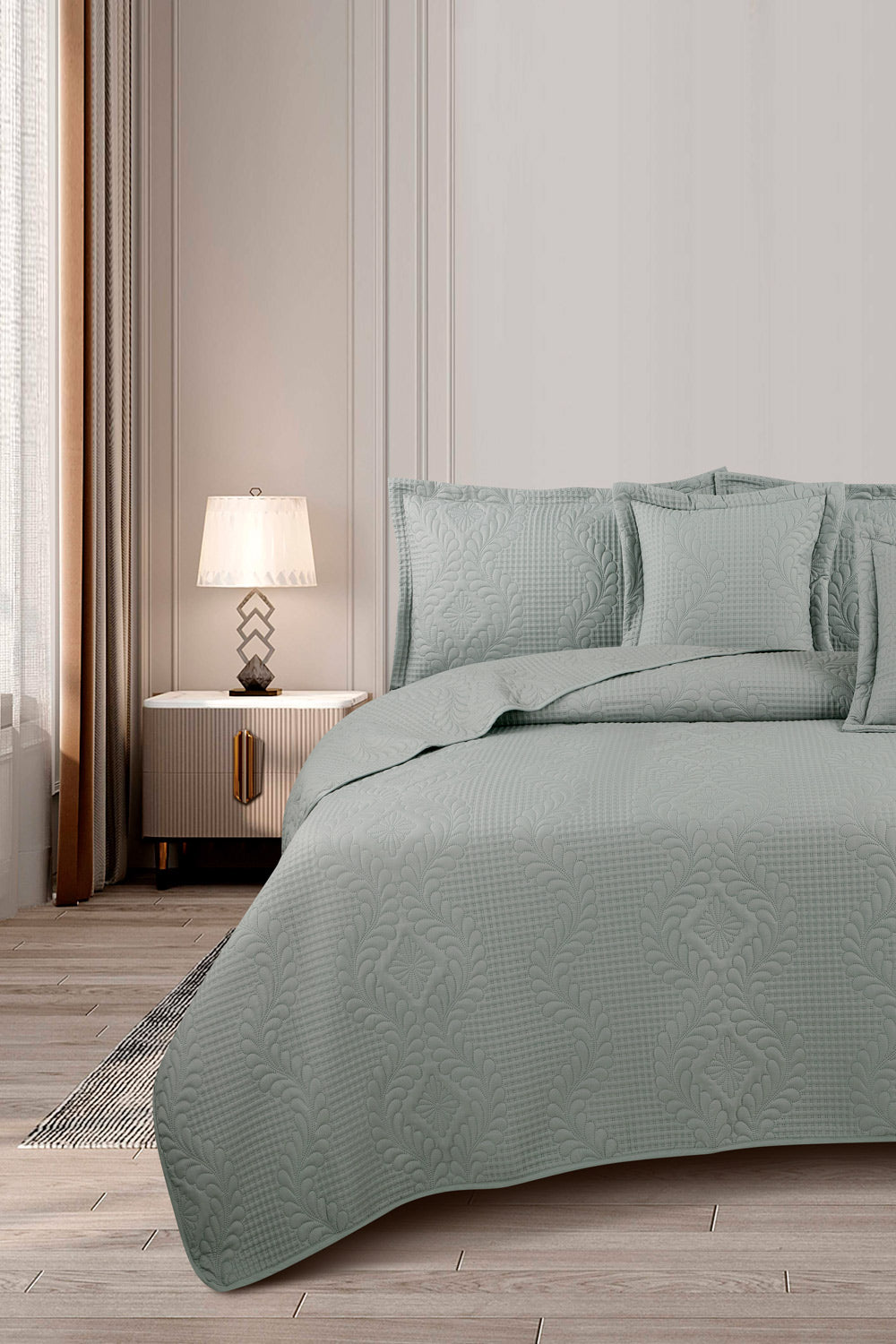 Sea foam Dyed Ultrasonic Bedspread