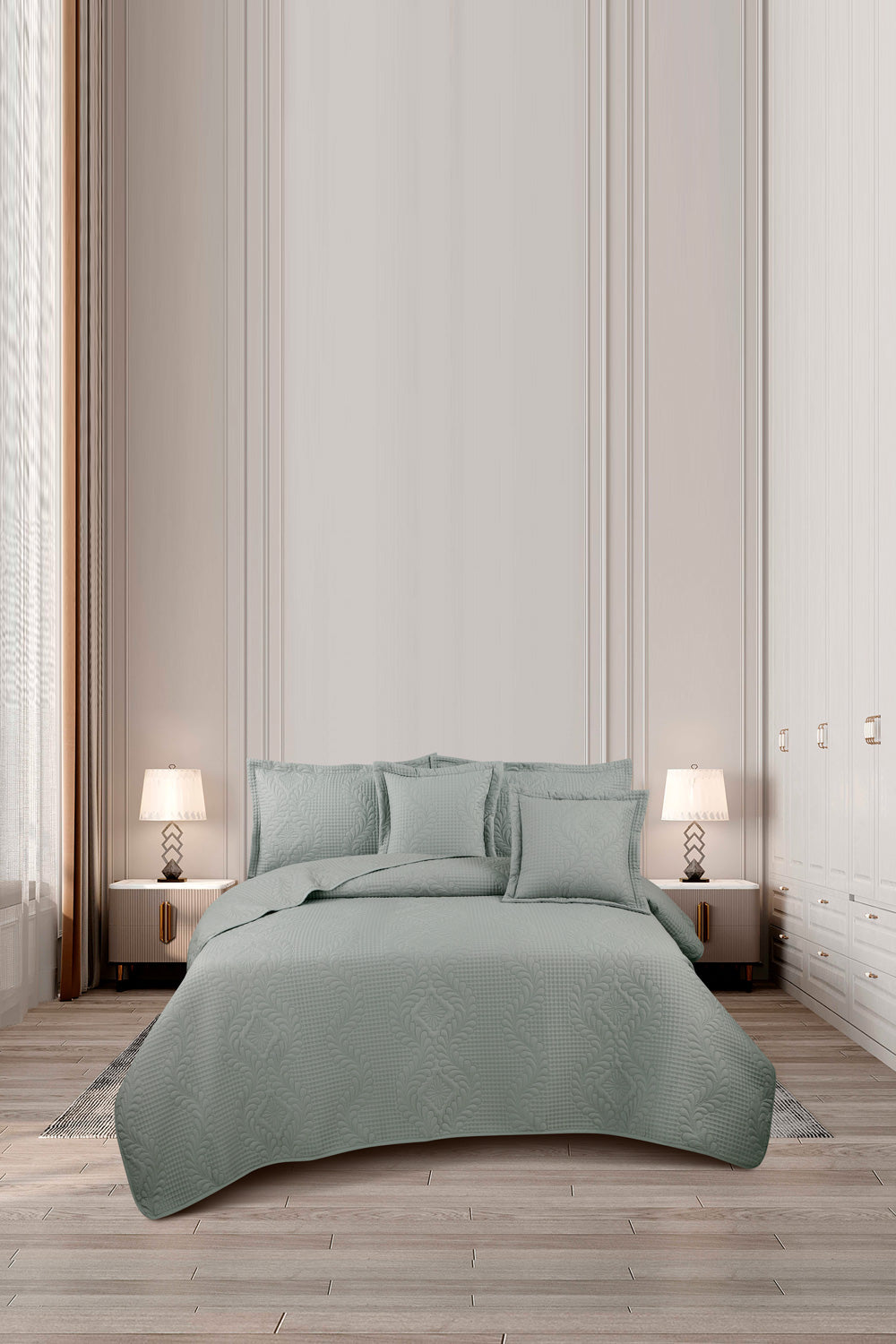 Sea foam Dyed Ultrasonic Bedspread