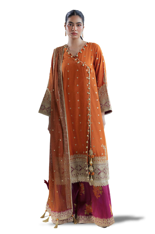 3 Piece Sequins Embroidered Lawn Suit with Cotton Net Dupatta FE-52116