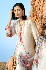 3 Piece Printed Silk Charmeuse Suit with Dupatta S-62001
