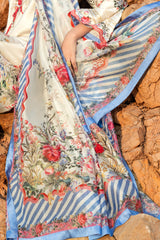 3 Piece Printed Silk Charmeuse Suit with Dupatta S-62001