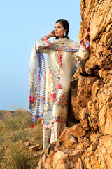 3 Piece Printed Silk Charmeuse Suit with Dupatta S-62001