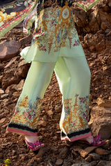 3 Piece Printed Silk Charmeuse Suit with Dupatta S-62002