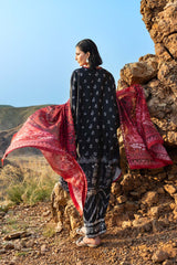 3 Piece Printed Silk Charmeuse Suit with Dupatta S-62003