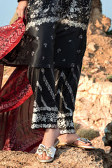 3 Piece Printed Silk Charmeuse Suit with Dupatta S-62003