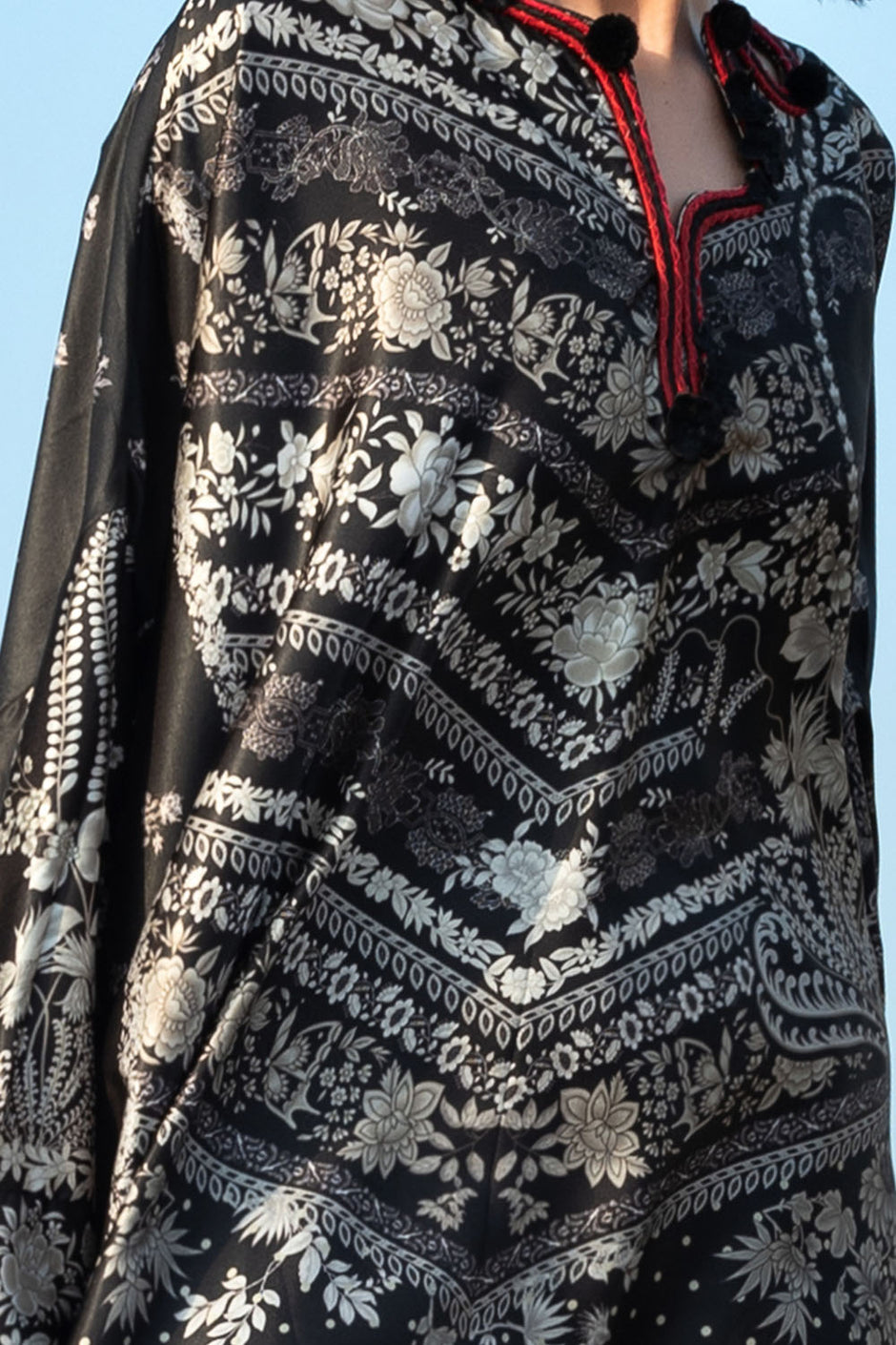 3 Piece Printed Silk Charmeuse Suit with Dupatta S-62003