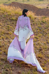 3 Piece Printed Silk Charmeuse Suit with Dupatta S-62004