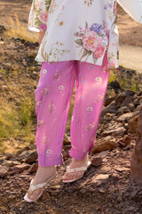 2 Piece Printed Charmeuse Silk Suit with Trouser TS-52005
