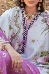 2 Piece Printed Charmeuse Silk Suit with Trouser TS-52005