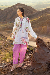 2 Piece Printed Charmeuse Silk Suit with Trouser TS-52005