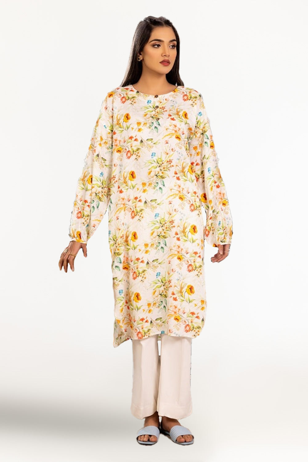 Slub Viscose Printed Shirt