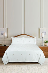 Star White T-150 Embroidered Bed Sheet Set