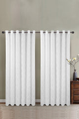Star white Embroidered Curtain