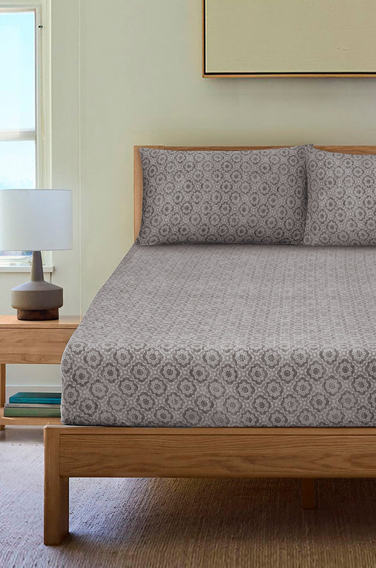 Stone Jersey Fitted Sheet