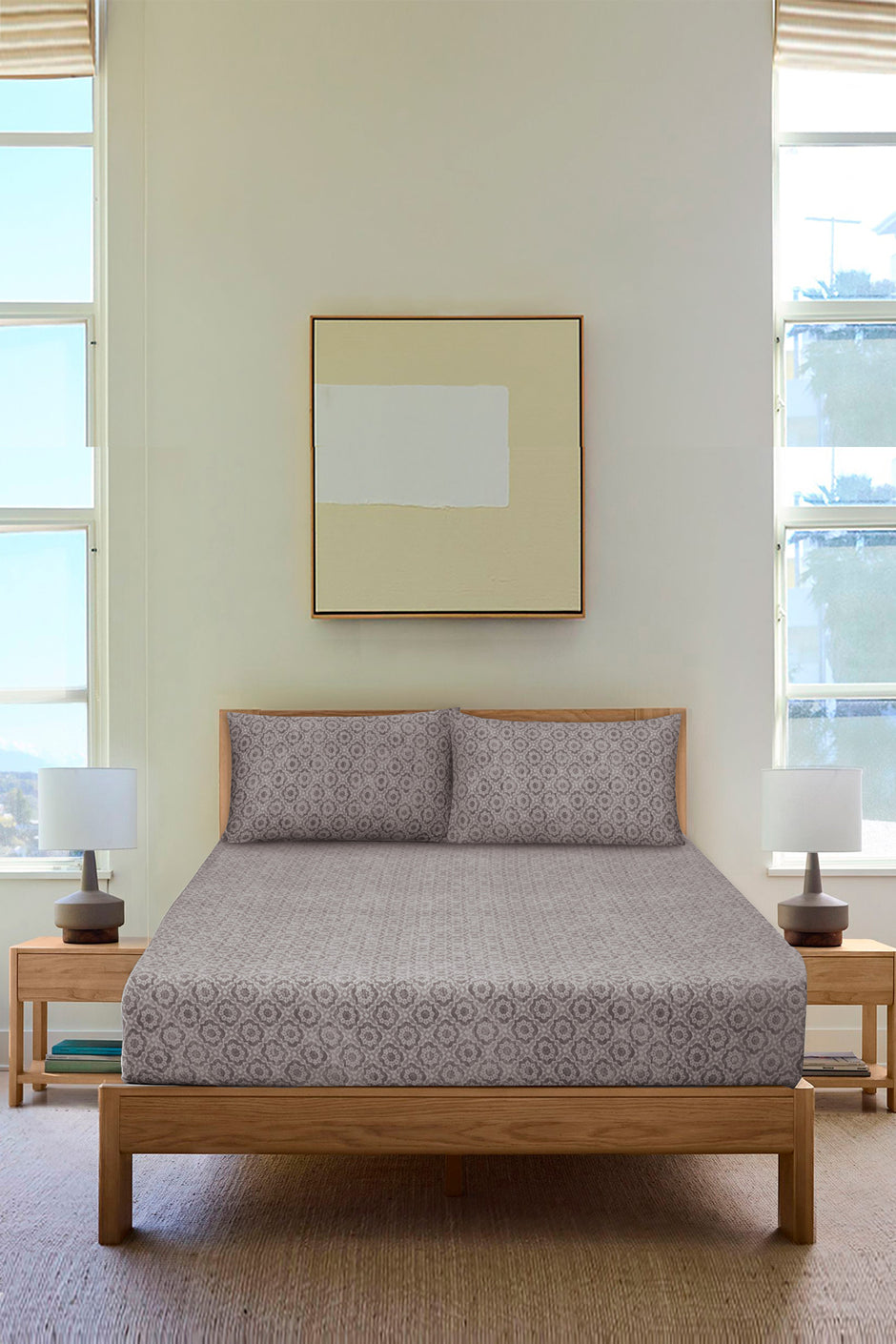 Stone Jersey Fitted Sheet
