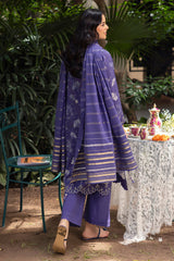 3 Piece Printed Lurex Jacquard Suit with Stripe Dupatta SP-52087