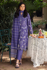 3 Piece Printed Lurex Jacquard Suit with Stripe Dupatta SP-52087