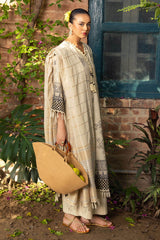 3 Piece Printed Lurex Jacquard Suit with Stripe Dupatta SP-52091