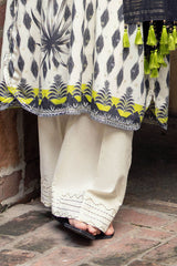 3 Piece Printed Lurex Jacquard Suit with Stripe Dupatta SP-52092