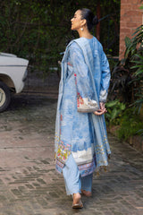 3 Piece Printed Lurex Jacquard Suit with Stripe Dupatta SP-52094