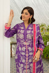 3 Piece Printed Stripe Khaddar Suit with Dupatta SD-52191