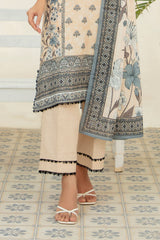 3 Piece Printed Stripe Khaddar Suit with Dupatta SD-52192