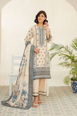 3 Piece Printed Stripe Khaddar Suit with Dupatta SD-52192