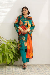 3 Piece Printed Stripe Khaddar Suit with Dupatta SD-52193