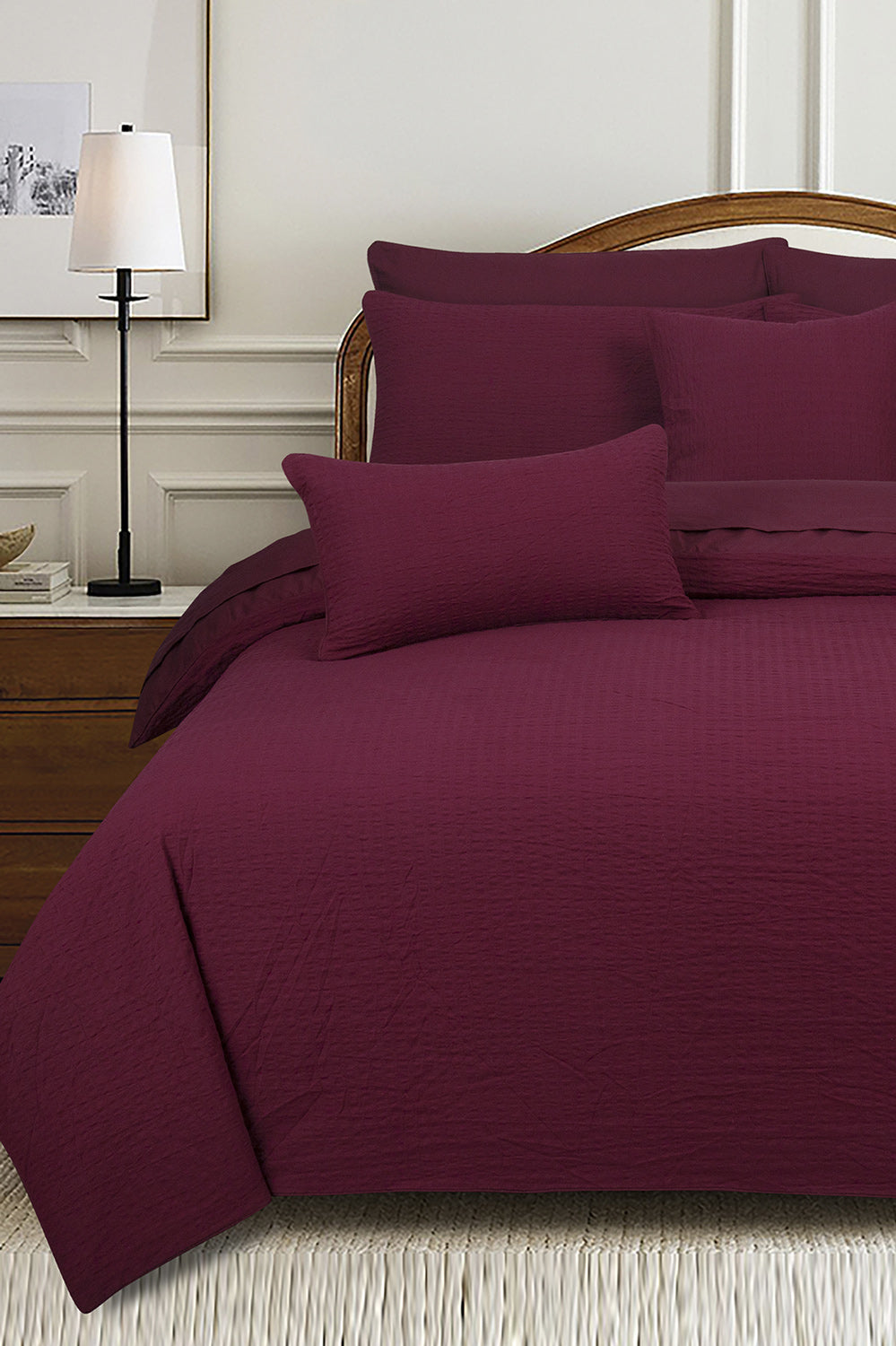 Tawny Port T-150 Seersucker Quilt Cover Set