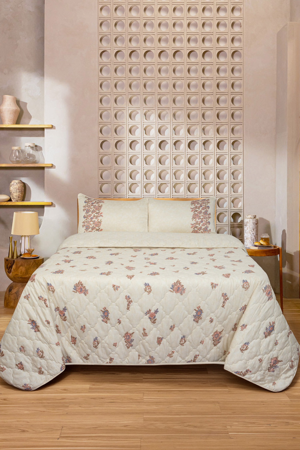 Tea Floral Bed Throw