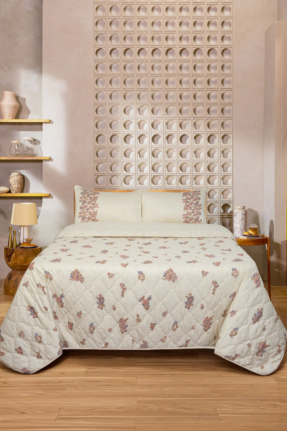 Tea Floral Bed Throw