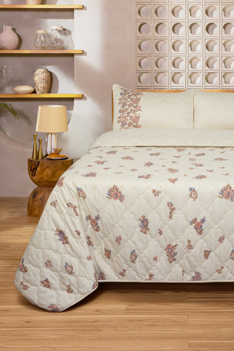 Tea Floral Bed Throw