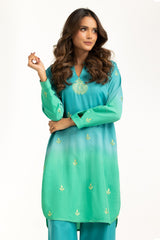 Textured Dobby Printed With Embroidered Co-Ord Set IPST-44978