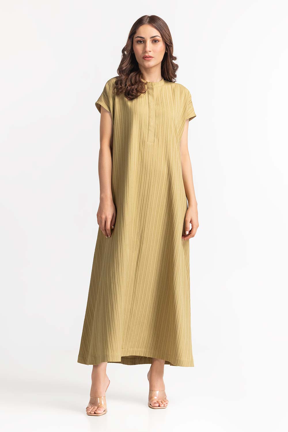 Textured Green Dress WM-DRS-SS24-009