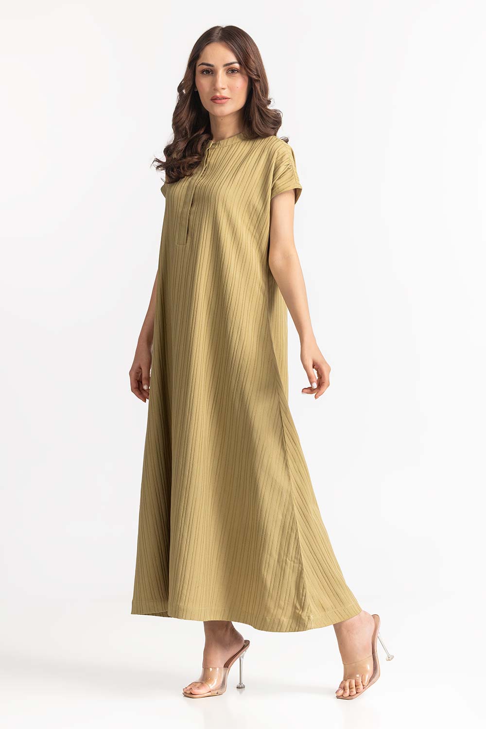 Textured Green Dress WM-DRS-SS24-009