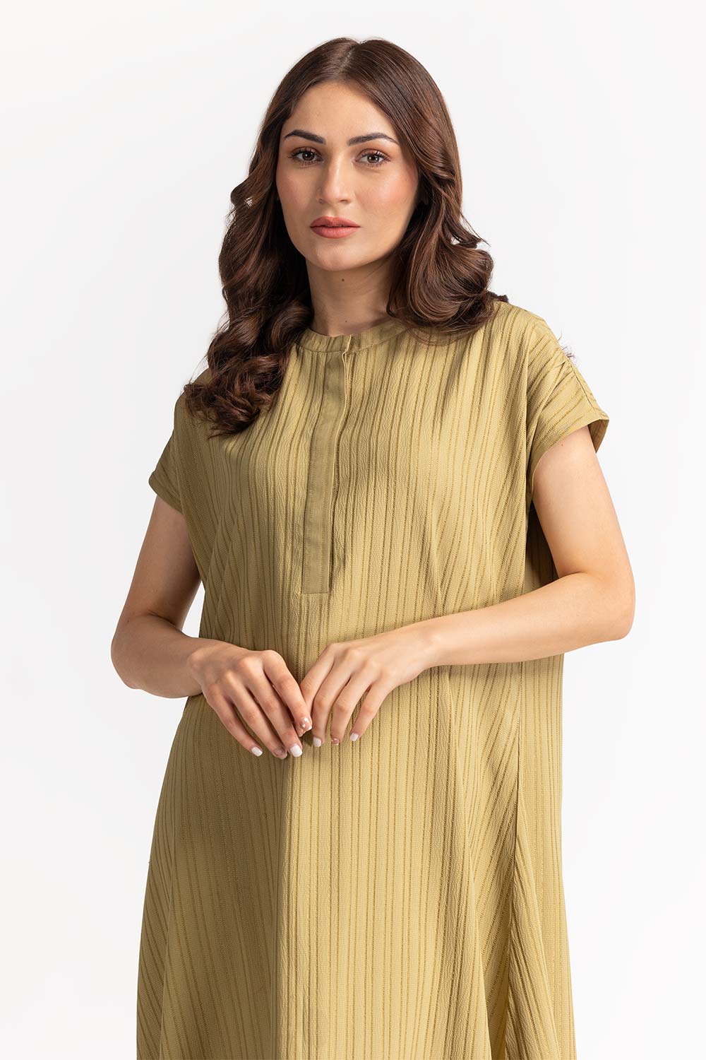 Textured Green Dress WM-DRS-SS24-009