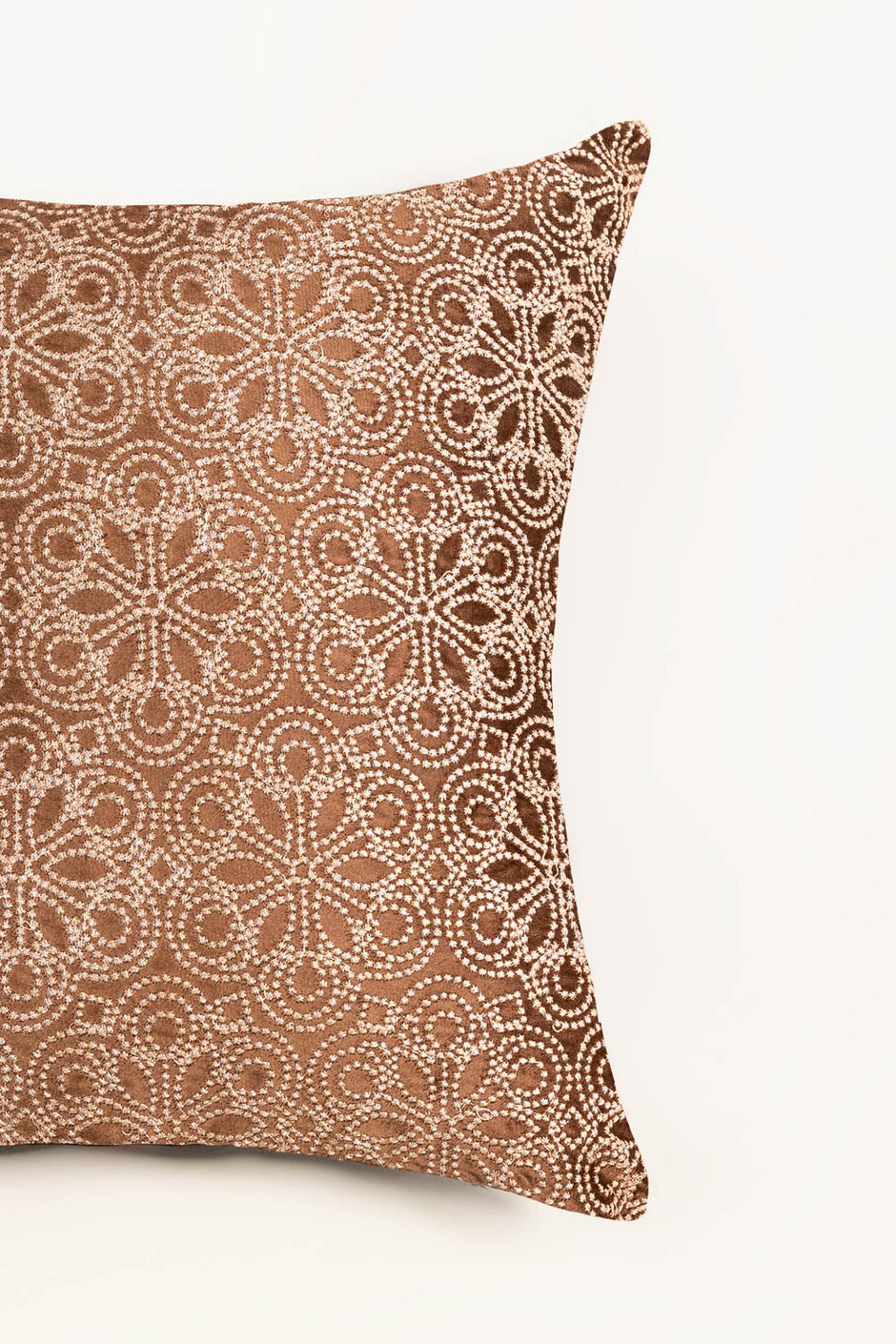 Velvet Embroidered Cushion Cover