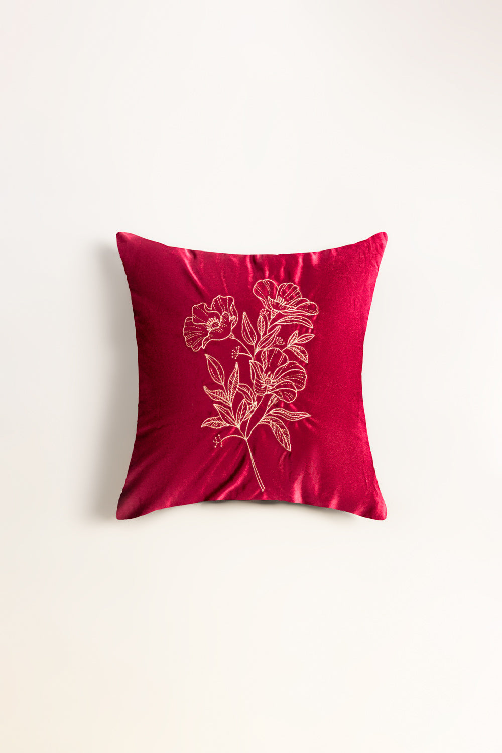Velvet Embroidered Cushion Cover