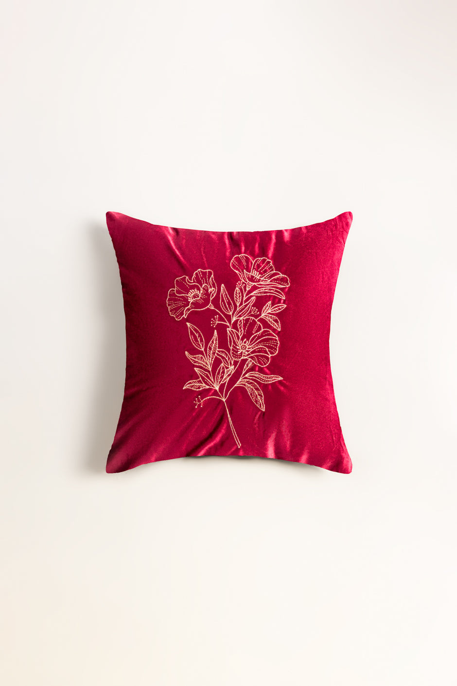 Velvet Embroidered Cushion Cover