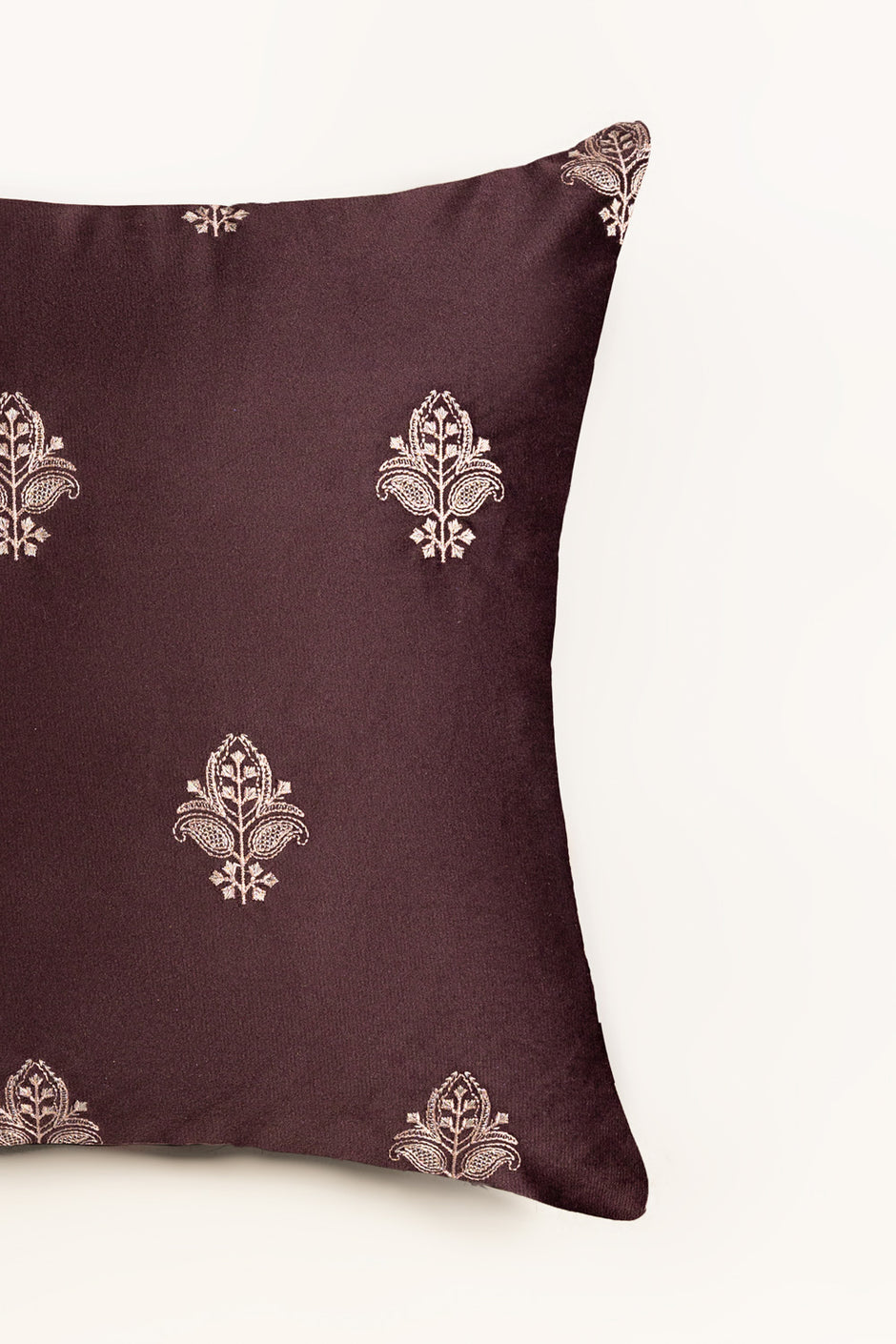 Velvet Embroidered Cushion Cover
