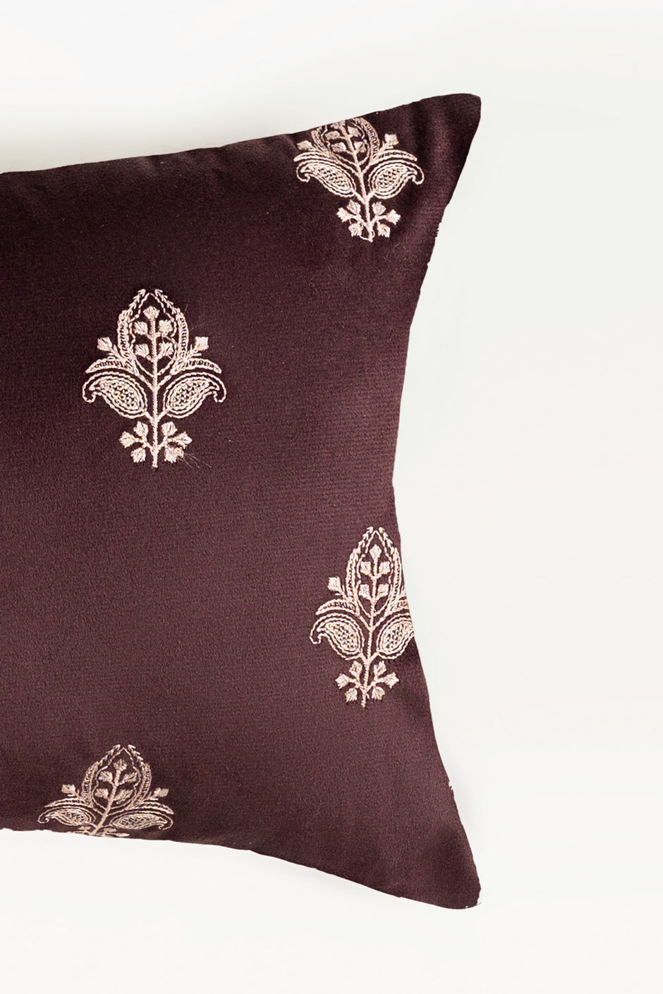 Velvet Embroidered Cushion Cover