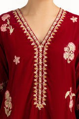 Velvet Embroidered Co-Ord Set IPST-55125