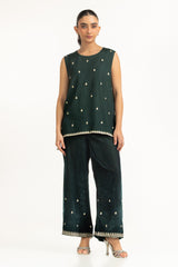 Velvet Embroidered Long Jacket and Pant IPST-55124