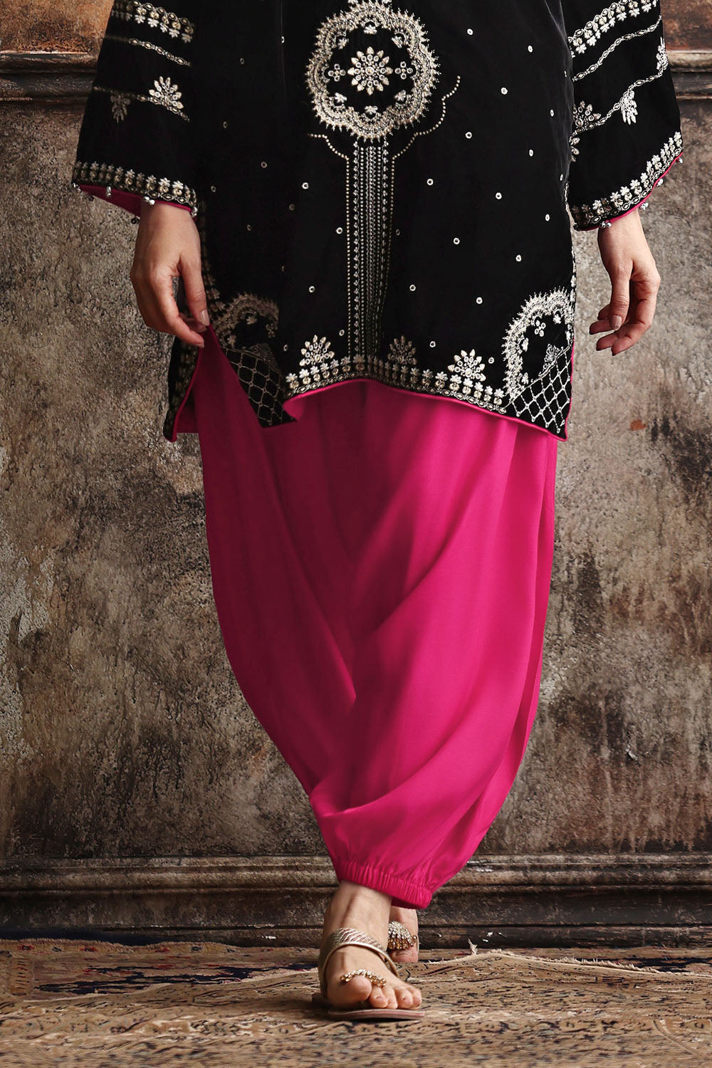 Velvet Embroidered Shirt And Trouser