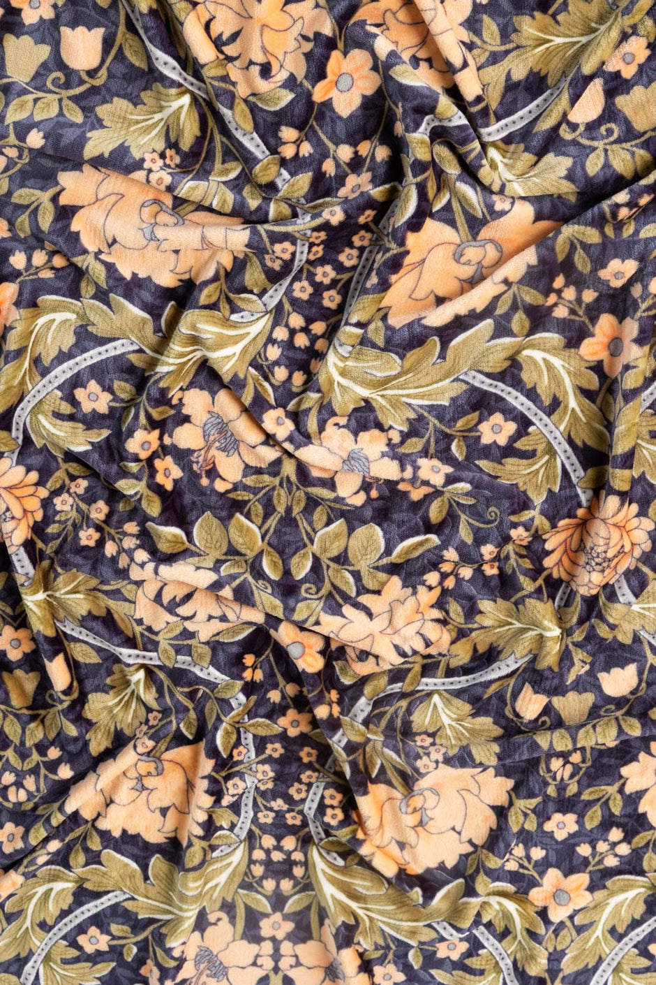 Vintage Flora Embossed Single Ply Fleece