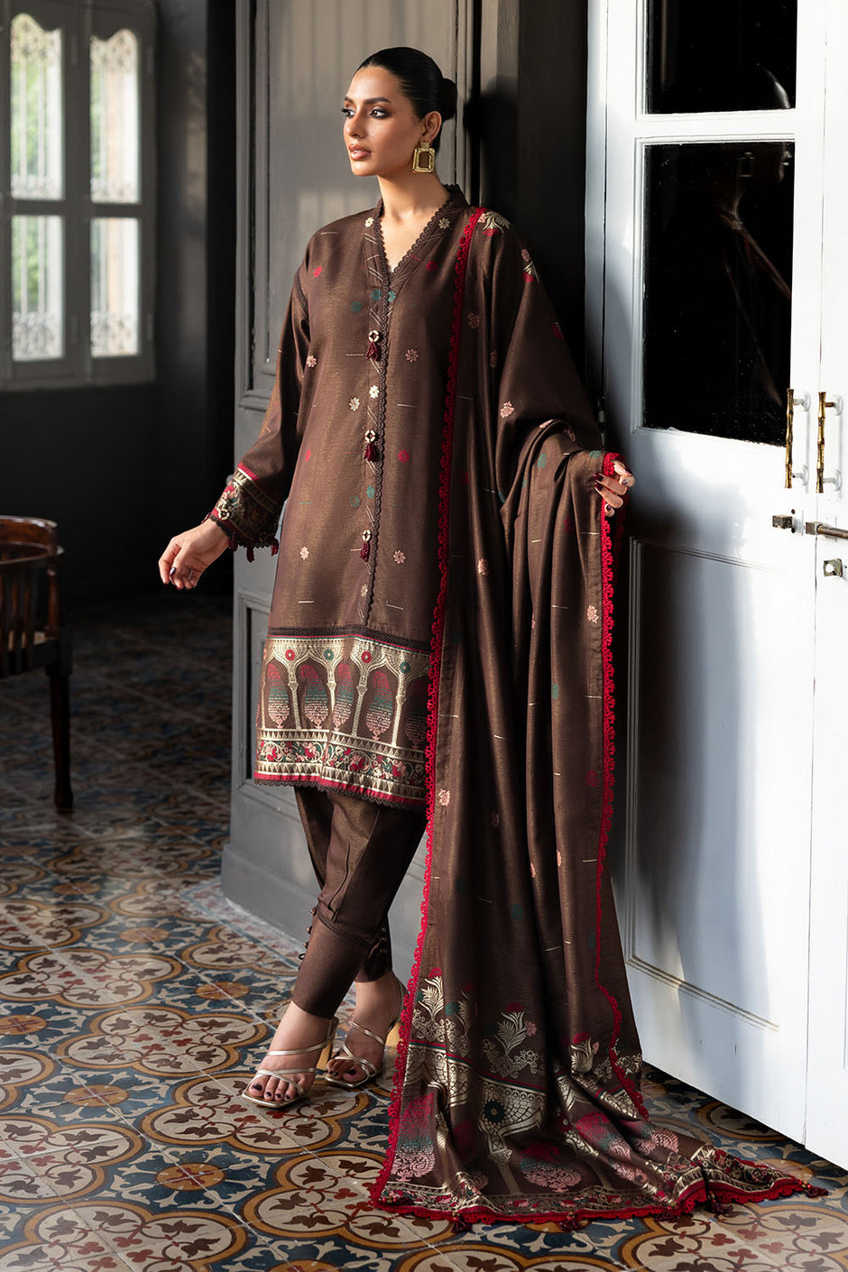 3 Piece Rod Jacquard Suit with Dupatta