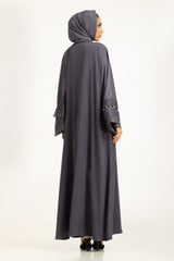 Viscose Georgette Embroidered Abaya With Embroidered Scarf IPAB-22137