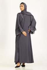Viscose Georgette Embroidered Abaya With Embroidered Scarf IPAB-22137